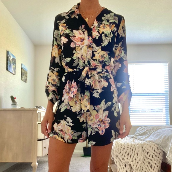 Evita Gold Pants - Flower Print Jumper